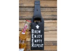 Cast Iron Bottle Opener Beer (Brew Enjoy Empty Repeat)
