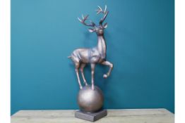 Bronzed Stag On Ball