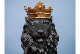 Black Majestic Lion With Gold Crown