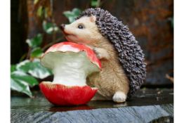4x Hedgehog With Apple Garden/Home Ornament