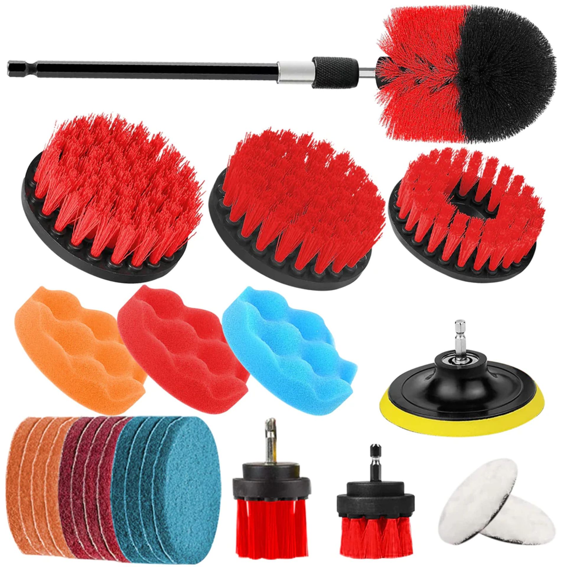 25 PCS Drill Brush Attachment, Drill Brush For Cleaning Includes All Purpose Drill Brush, Scrub Pa..