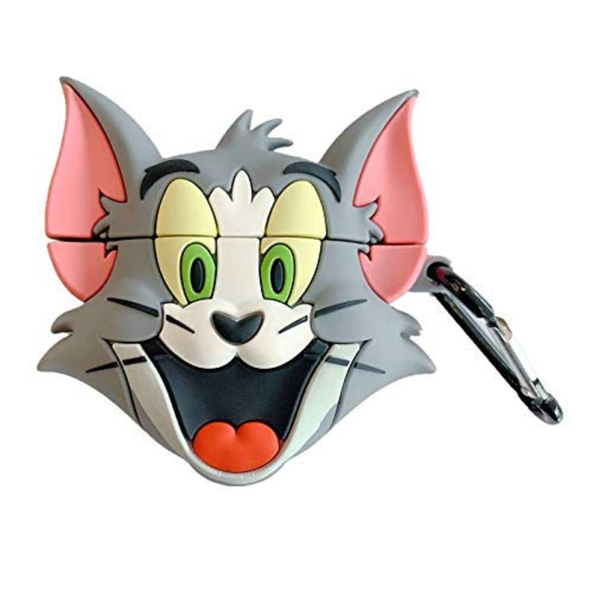 Ultra Thick Soft Silicone Cat Case With Hook Tom and Jerry Wireless Earbuds Protective With Earbuds - Image 2 of 2