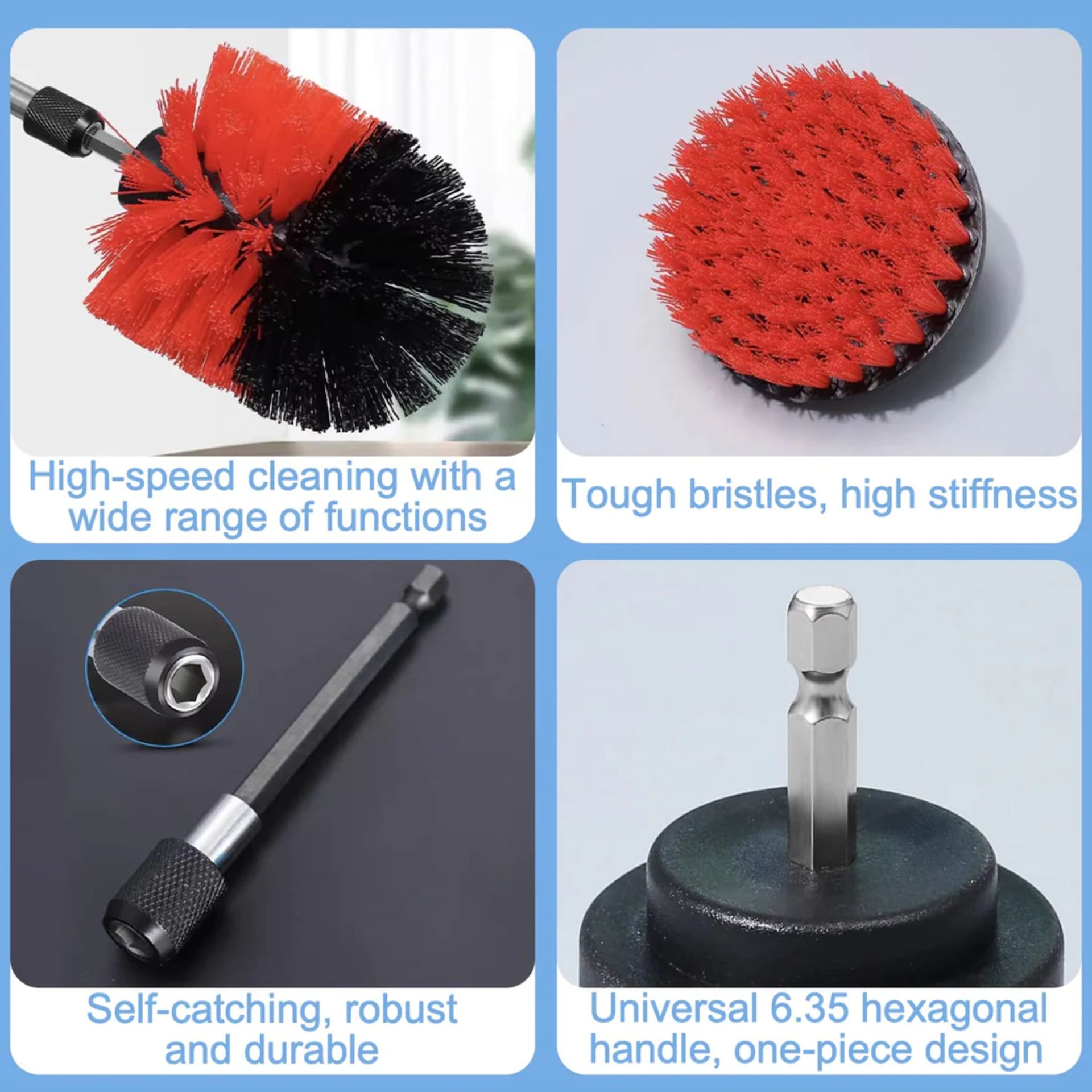 25 PCS Drill Brush Attachment, Drill Brush For Cleaning Includes All Purpose Drill Brush, Scrub Pa.. - Image 6 of 6