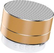 Mini Portable Wireless Bluetooth Speaker, Aluminium Wireless Stereo Gold