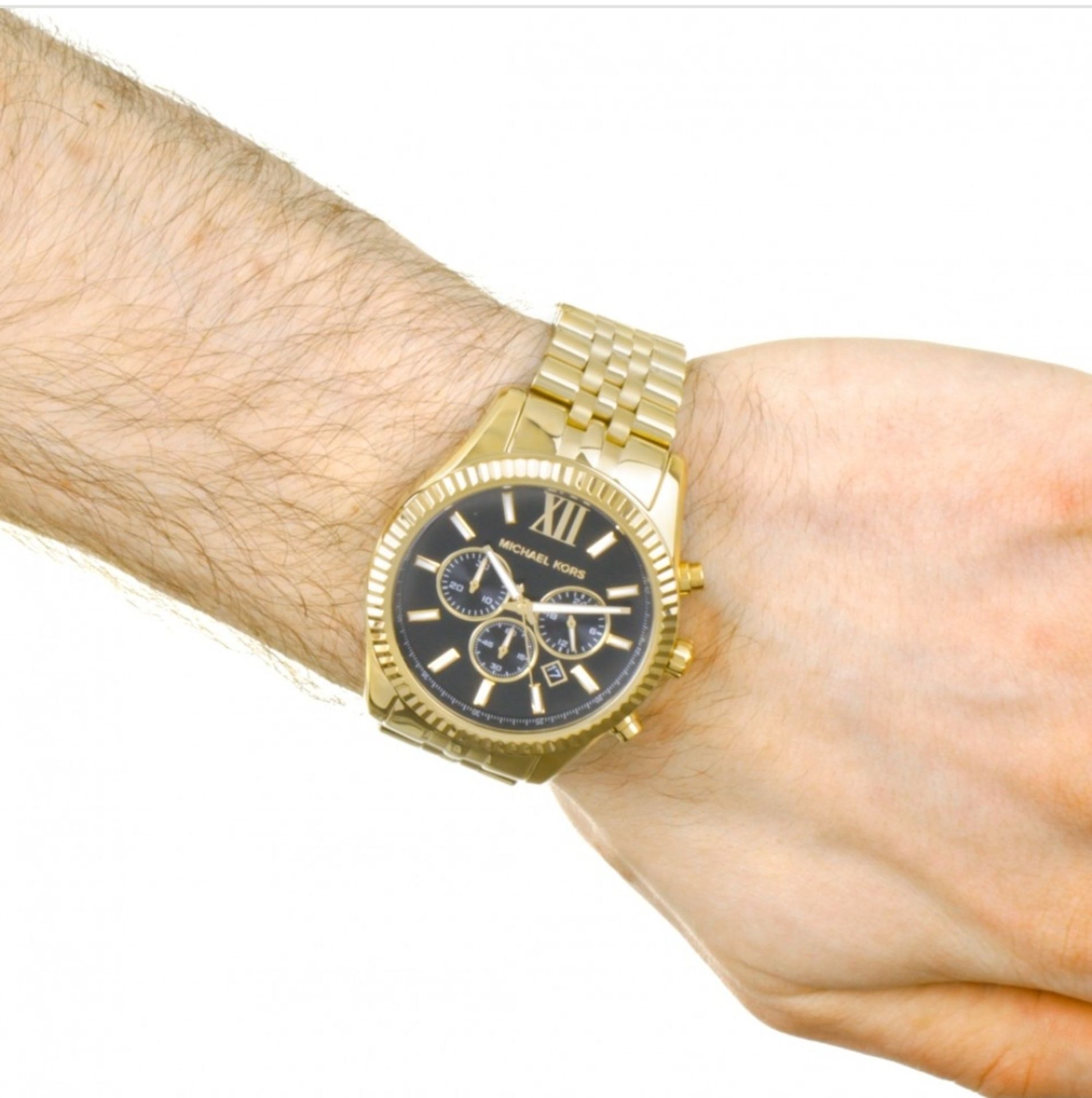 Men's Michael Kors Lexington Gold Bracelet Chronograph Watch Mk8286 - Image 5 of 11