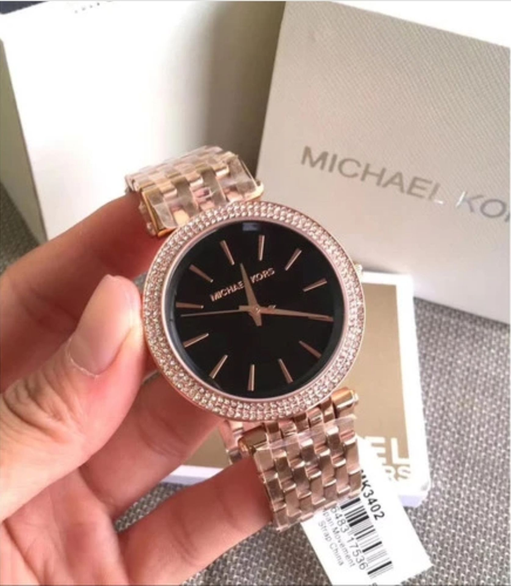 Michael Kors MK3402 Darci Black & Rose Gold Tone Stainless Steel Ladies Watch - Image 3 of 7