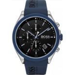 Hugo Boss 1513717 Men's Velocity Blue Rubber Strap Quartz Chronograph Watch
