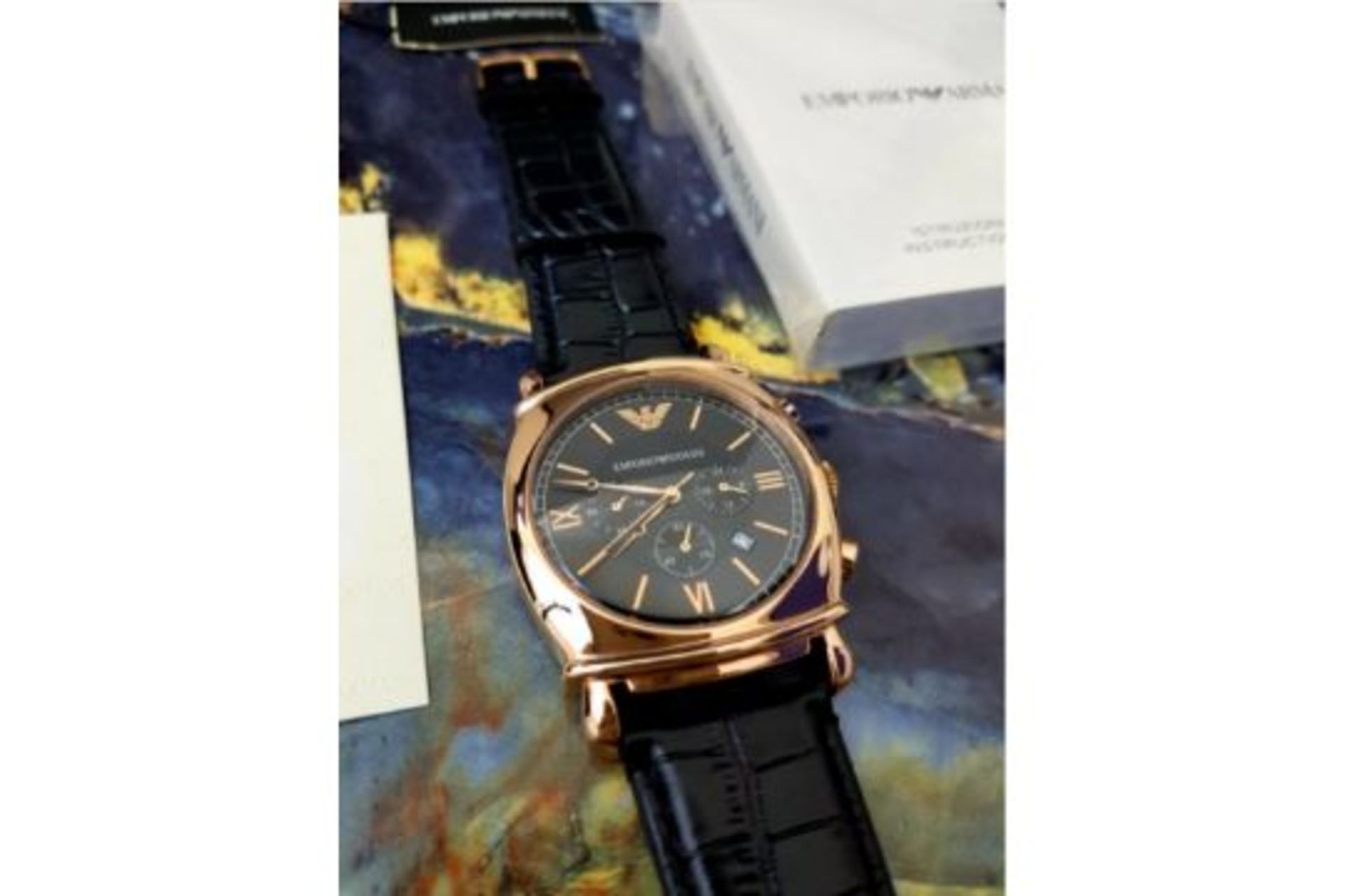 Emporio Armani Mens Rose Gold Watch AR0321 - Image 4 of 8