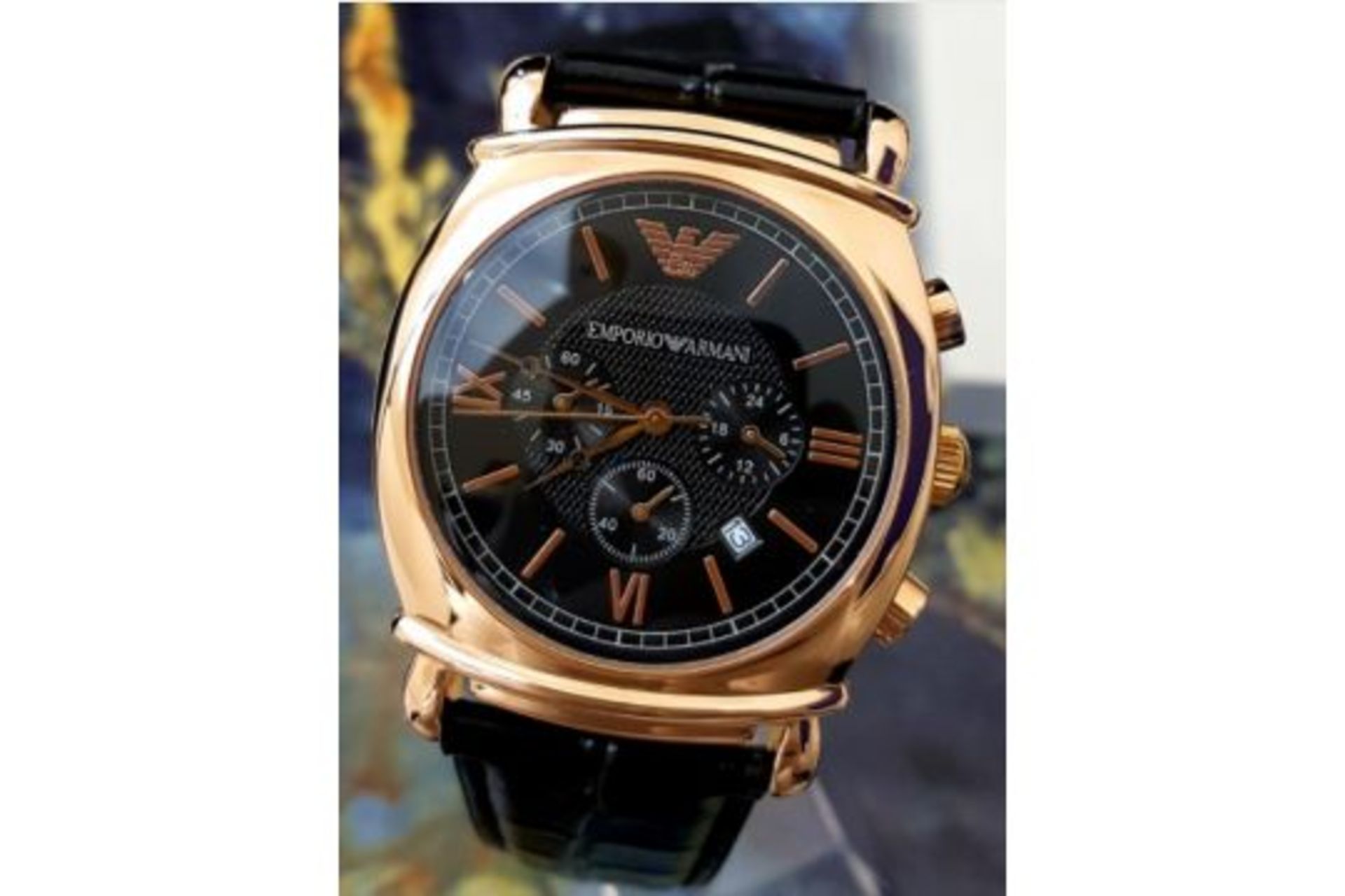 Emporio Armani Mens Rose Gold Watch AR0321 - Image 2 of 8