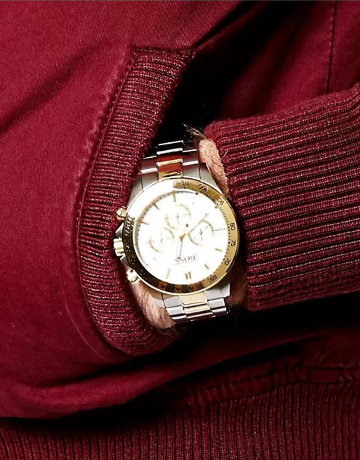 Hugo Boss 1512960 Men's Ikon Two Tone Gold & Silver Bracelet Chronograph Watch - Image 6 of 10