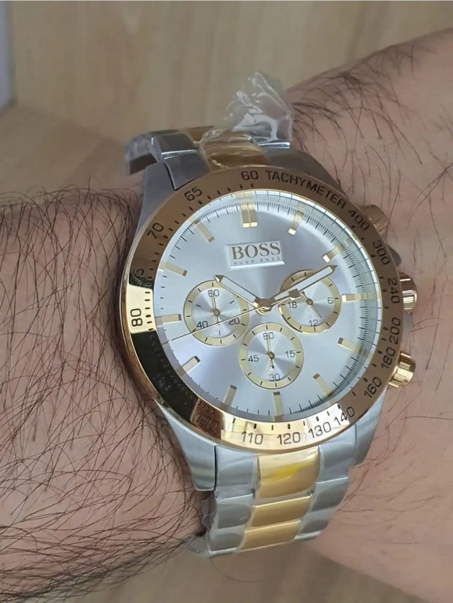 Hugo Boss 1512960 Men's Ikon Two Tone Gold & Silver Bracelet Chronograph Watch - Image 8 of 10