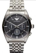 Emporio Armani AR0373 Men's Silver Bracelet Quartz Chronograph Watch