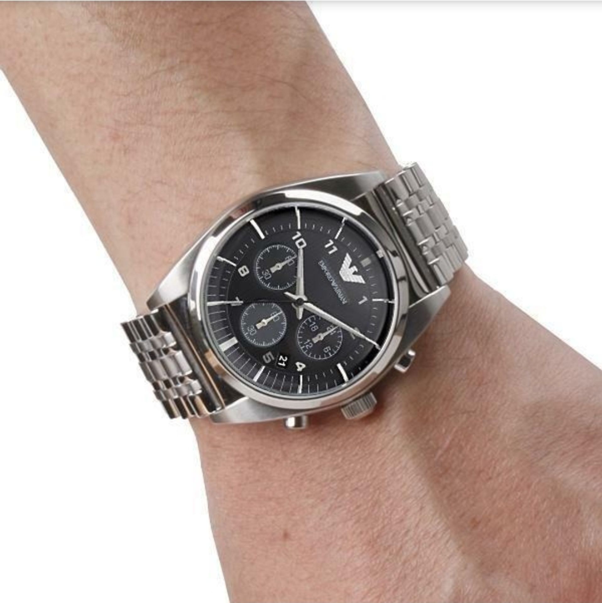 Emporio Armani AR0373 Men's Silver Bracelet Quartz Chronograph Watch - Image 5 of 5