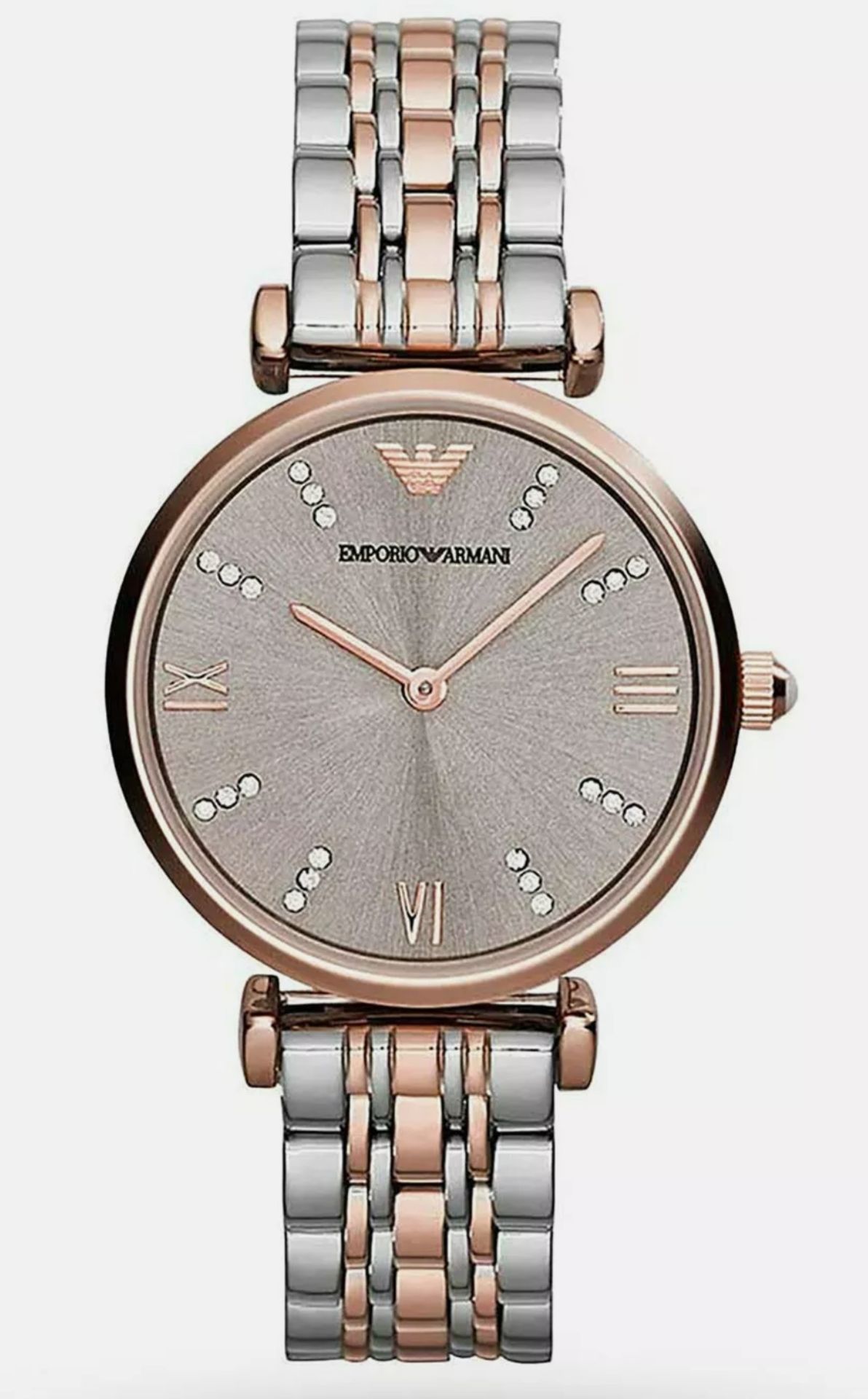 Emporio Armani AR1840 Women's Quartz Designer Watch - Rose Gold & Silver