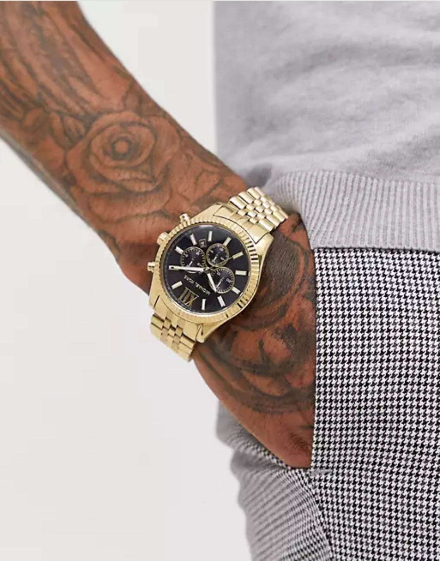 Men's Michael Kors Lexington Gold Bracelet Chronograph Watch Mk8286 - Image 3 of 7