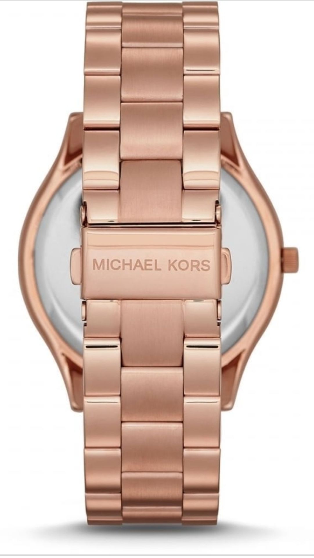 Michael Kors Ladies Glitz Slim Rose Gold Tone Runway Watch MK3197 - Image 3 of 9