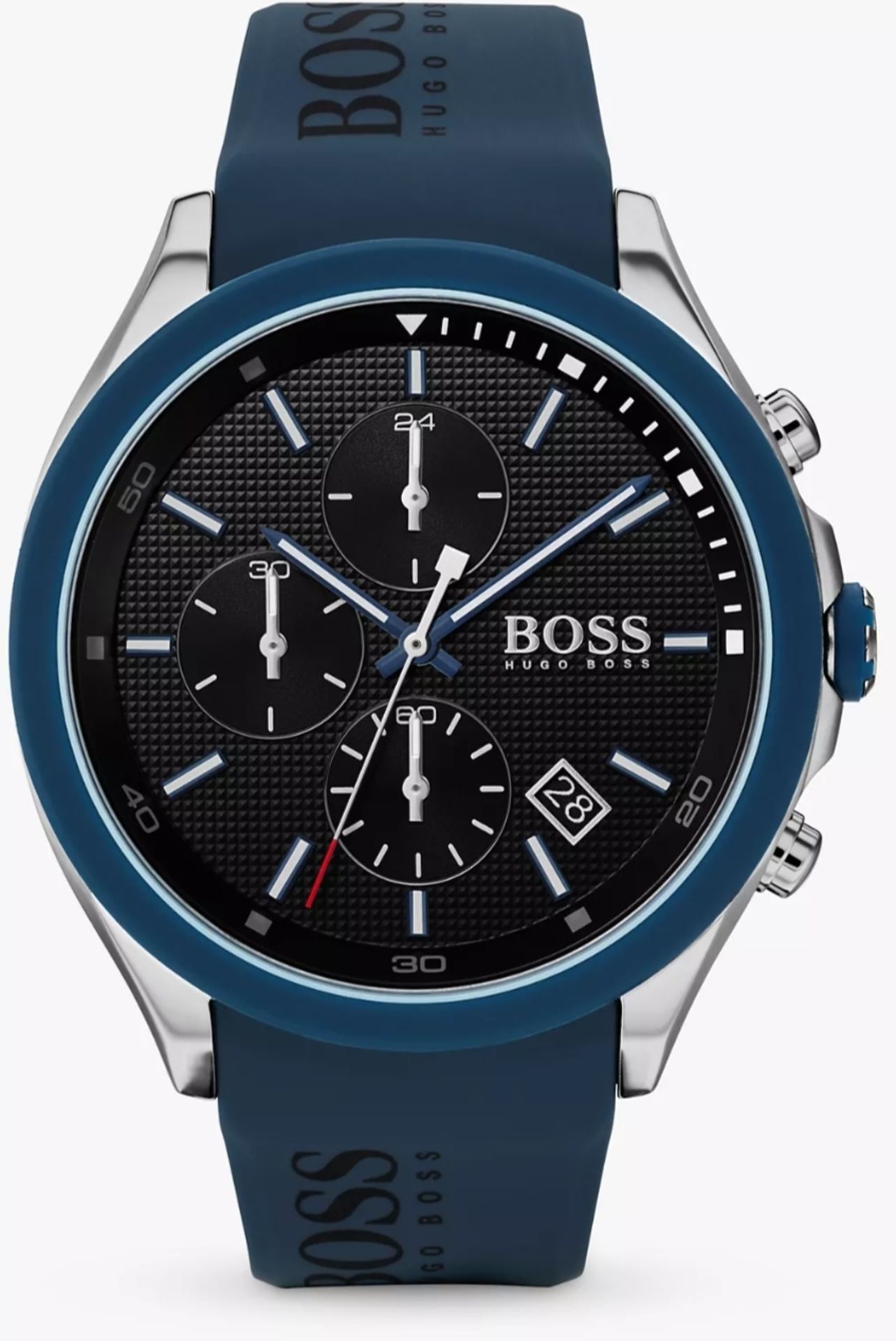 Hugo Boss 1513717 Men's Velocity Blue Rubber Strap Quartz Chronograph Watch - Image 6 of 8