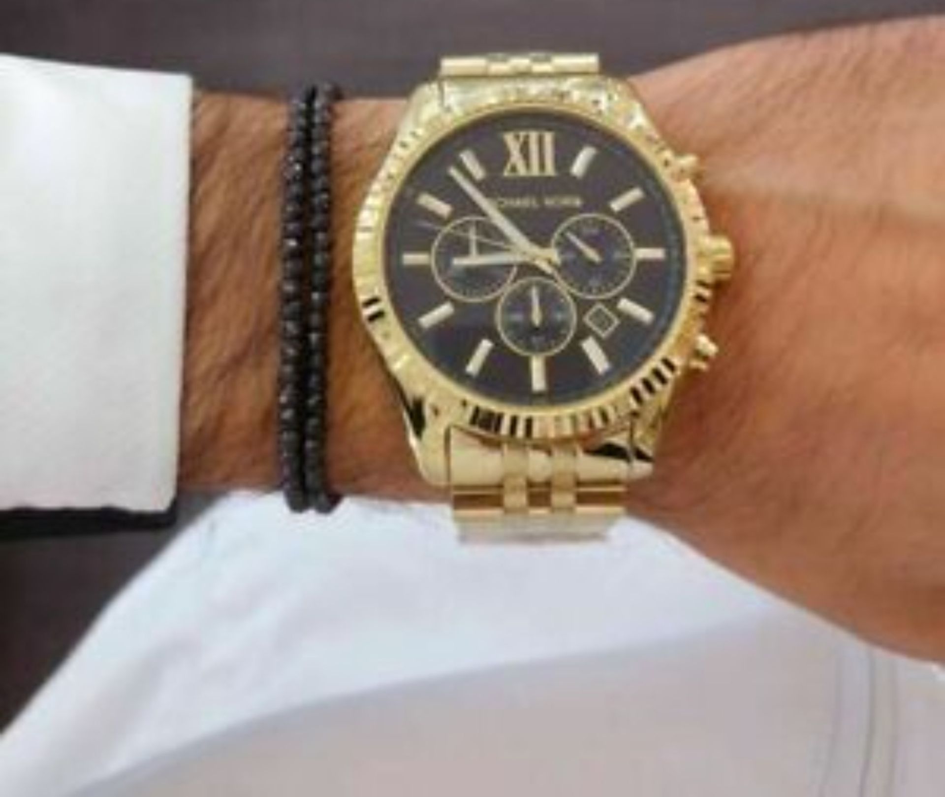 Men's Michael Kors Lexington Gold Bracelet Chronograph Watch Mk8286 - Image 2 of 7