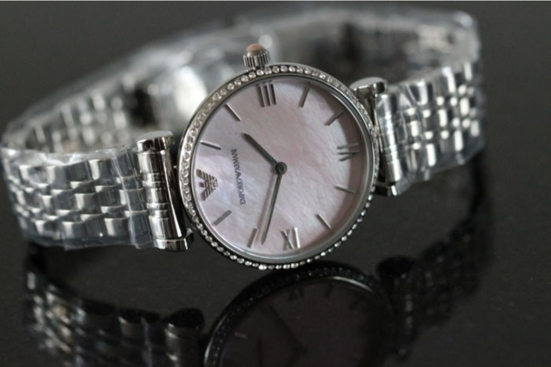 Emporio Armani AR1779 Ladies Gianni T-Bar Silver Bracelet Watch - Image 6 of 6