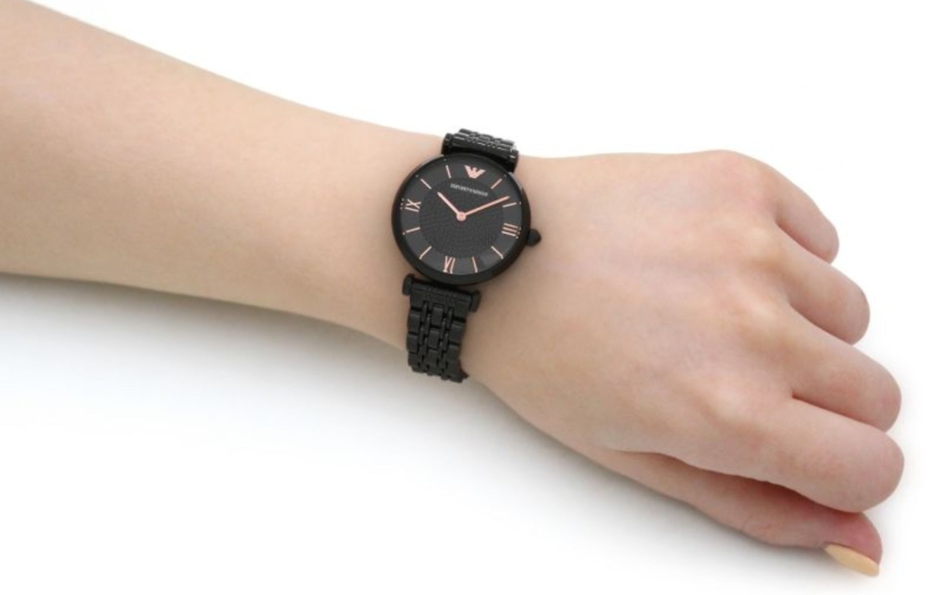 Emporio Armani AR11245 Ladies Black Dial Black Bracelet Quartz Chronograph Watch - Image 4 of 9