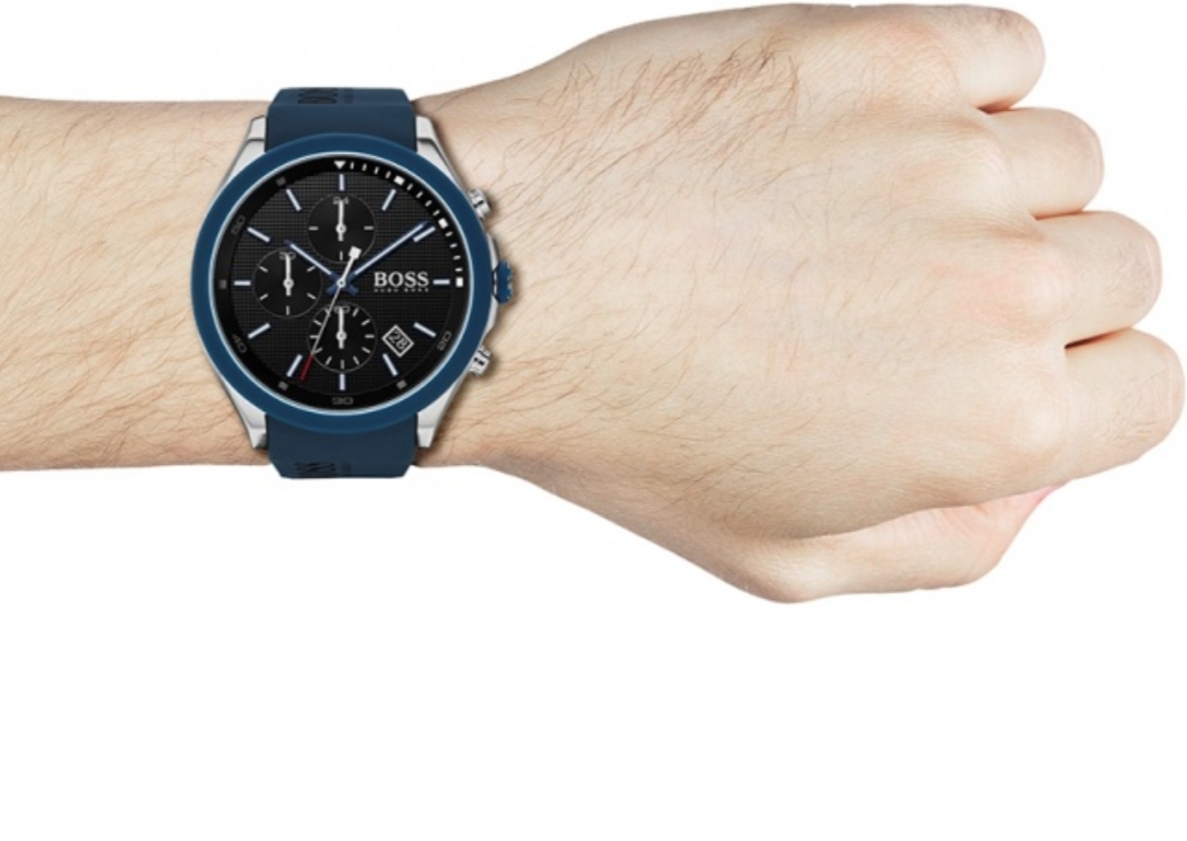 Hugo Boss 1513717 Men's Velocity Blue Rubber Strap Quartz Chronograph Watch - Image 5 of 8