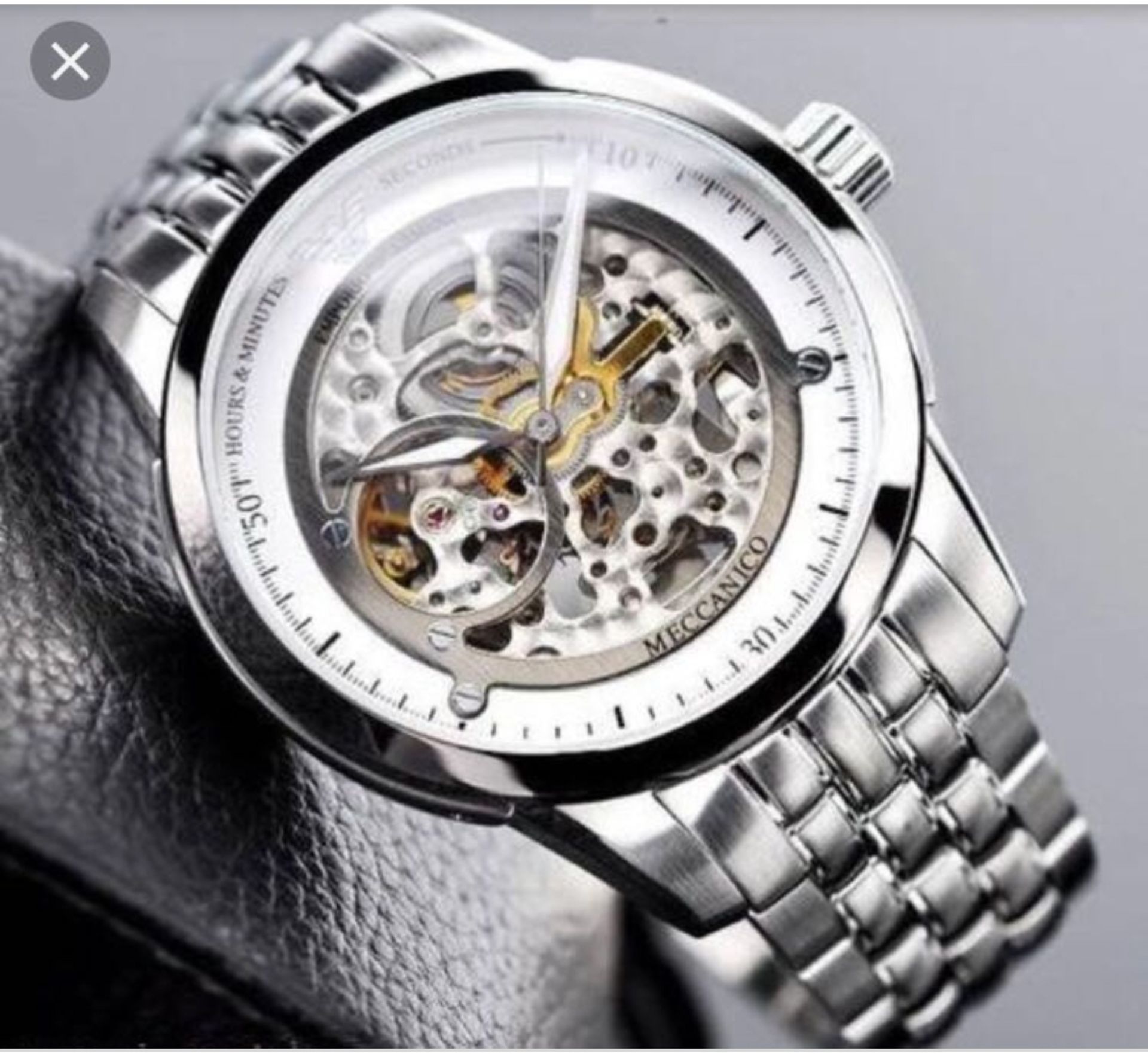 Emporio Armani AR4626 Men's Meccanico Silver Bracelet Watch - Image 4 of 5
