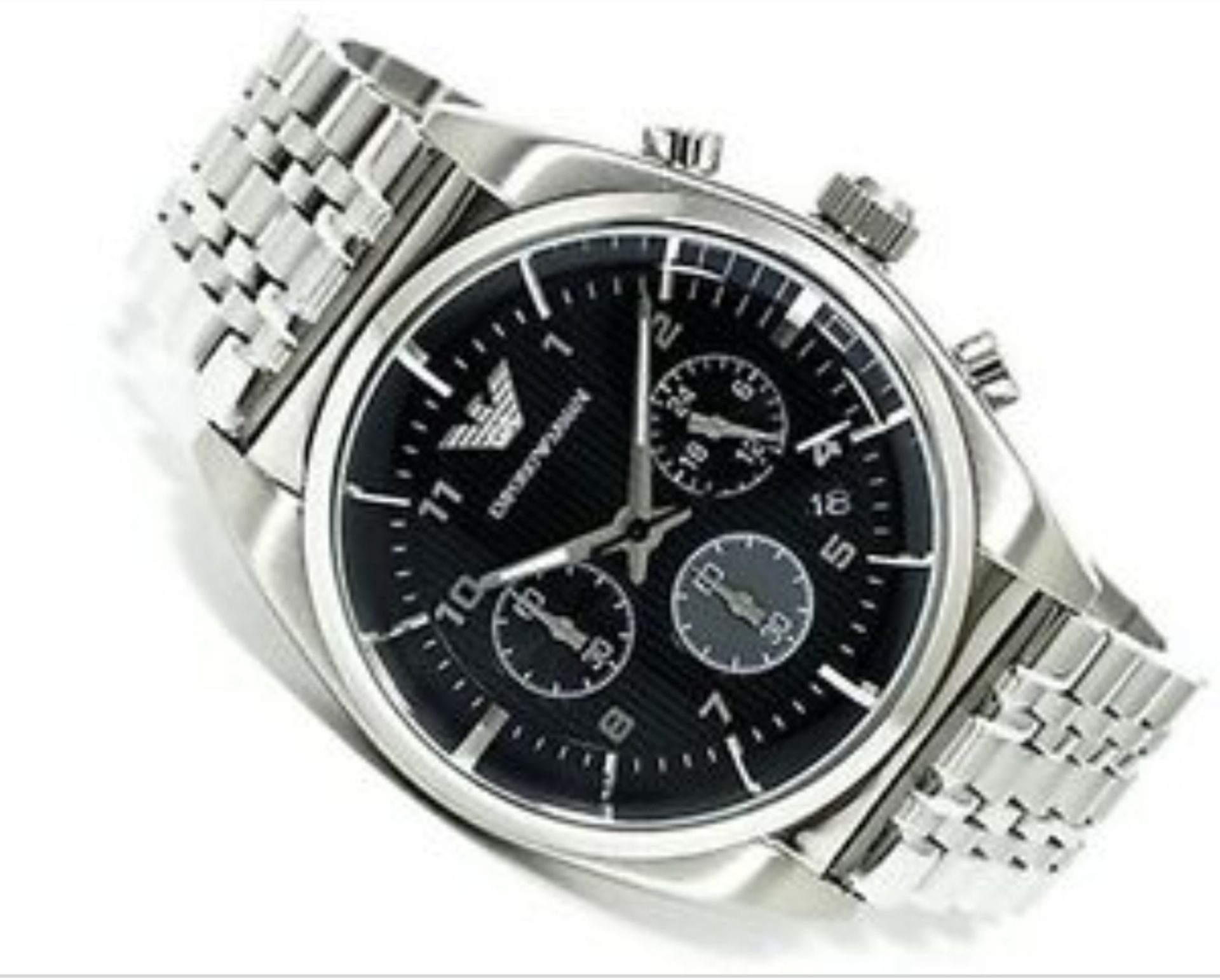 Emporio Armani AR0373 Men's Silver Bracelet Quartz Chronograph Watch - Image 3 of 5