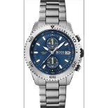 Hugo Boss 1513775 Men's Vela Silver Stainless Steel Bracelet Quartz Chronograph Watch