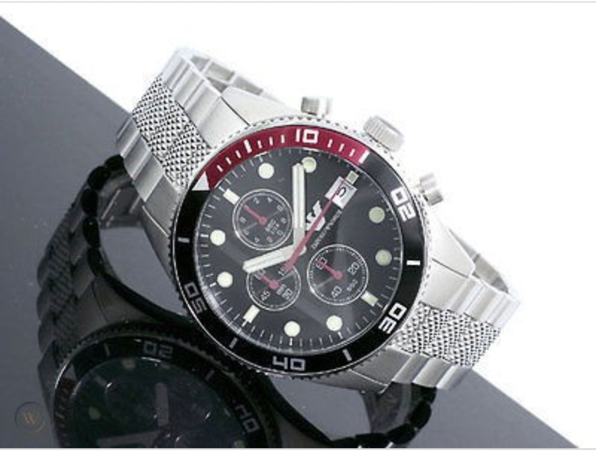 Emporio Armani AR5855 Men's Black Dial Silver Tone Bracelet Quartz Chronograph Watch - Image 6 of 8