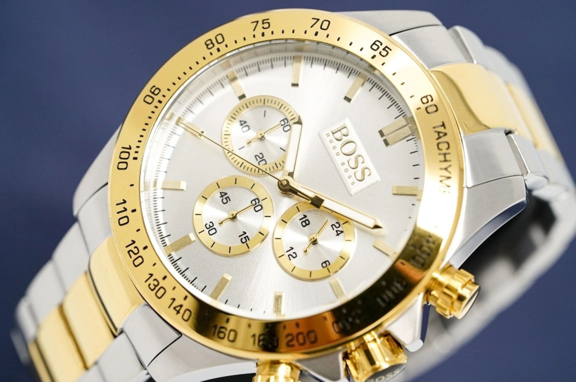Hugo Boss 1512960 Men's Ikon Two Tone Gold & Silver Bracelet Chronograph Watch - Image 9 of 10