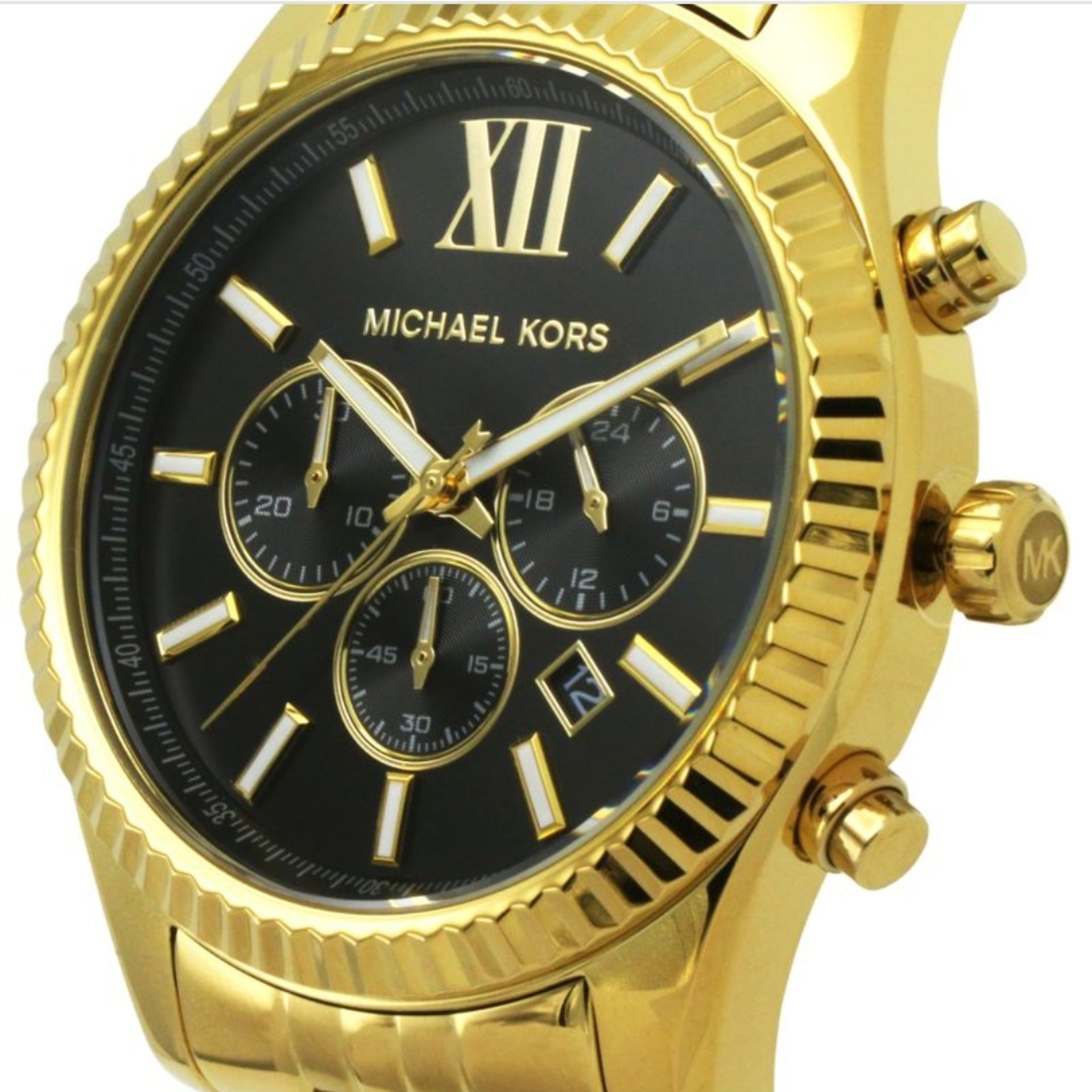 Men's Michael Kors Lexington Gold Bracelet Chronograph Watch Mk8286 - Image 8 of 11