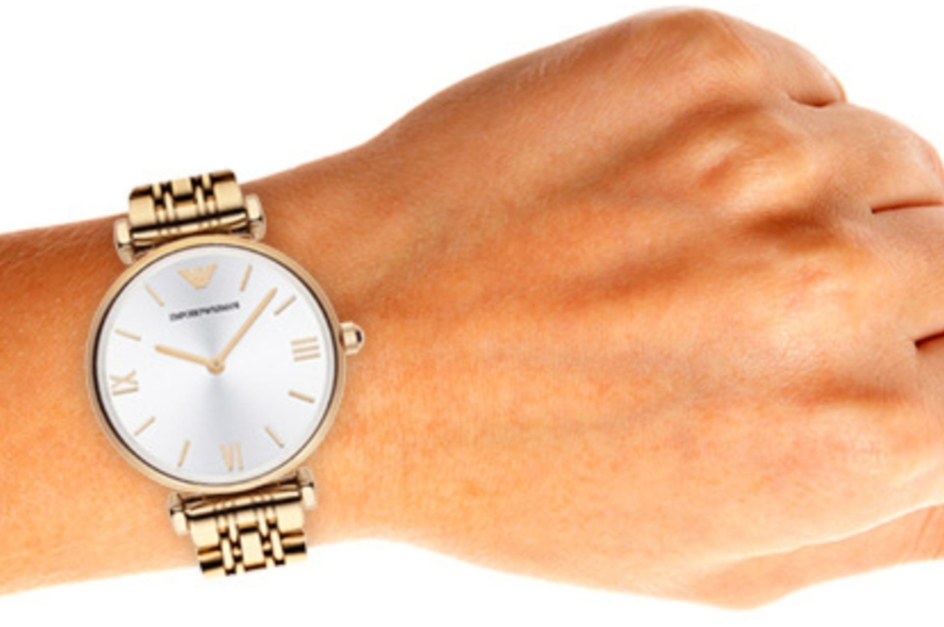 Emporio Armani AR1877 Ladies Gianni T-Bar Gold Tone Bracelet Designer Quartz Watch - Image 6 of 8