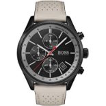Hugo Boss 1513562 Men's Grand Prix Leather Strap Quartz Chronograph watch