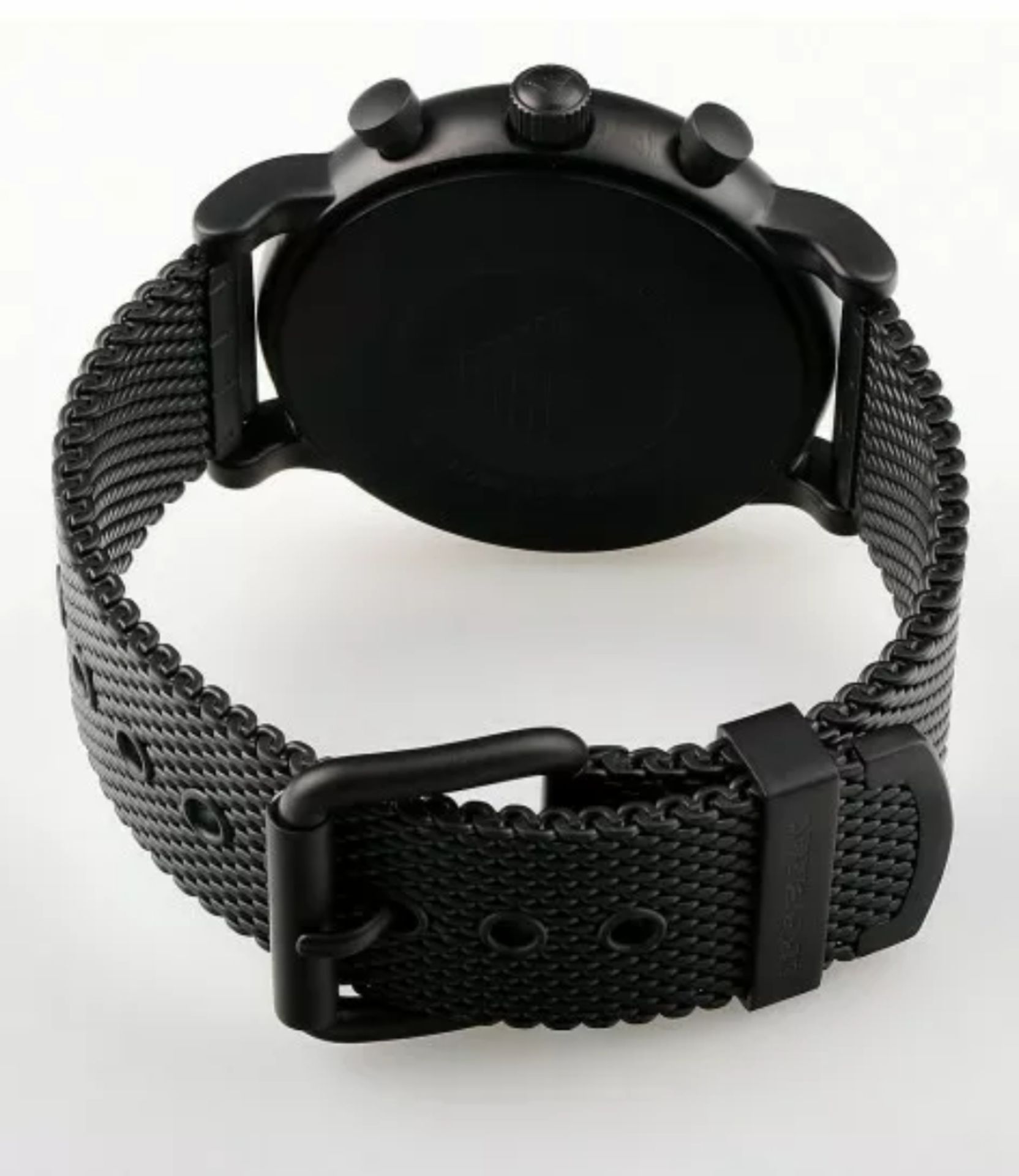 Emporio Armani AR1968 Men's Luigi Black Mesh Band Quartz Chronograph Watch - Image 4 of 7