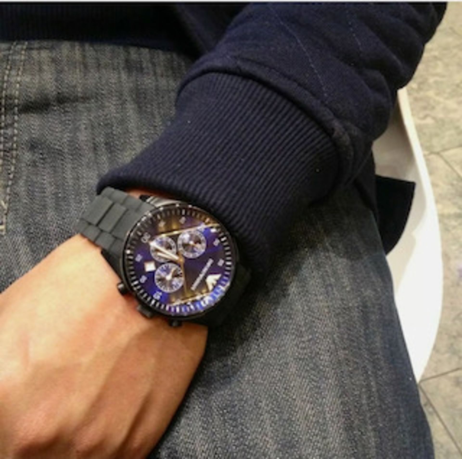 Emporio Armani AR5921 Men's Sportivo Blue Dial Quartz Chronograph Watch - Image 2 of 7