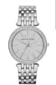 Michael Kors MK3437 Ladies Darci Pave Silver Stainless Steel Quartz Designer Watch