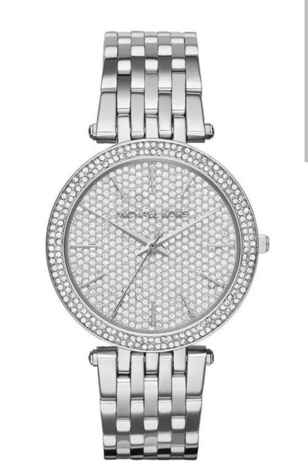 Michael Kors MK3437 Ladies Darci Pave Silver Stainless Steel Quartz Designer Watch