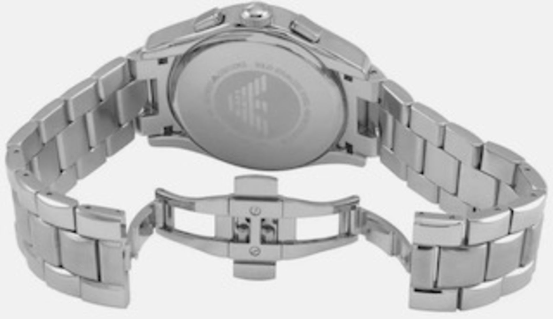 Emporio Armani AR0673 Men's Black Dial Silver Bracelet Quartz Chronograph Watch - Image 4 of 8