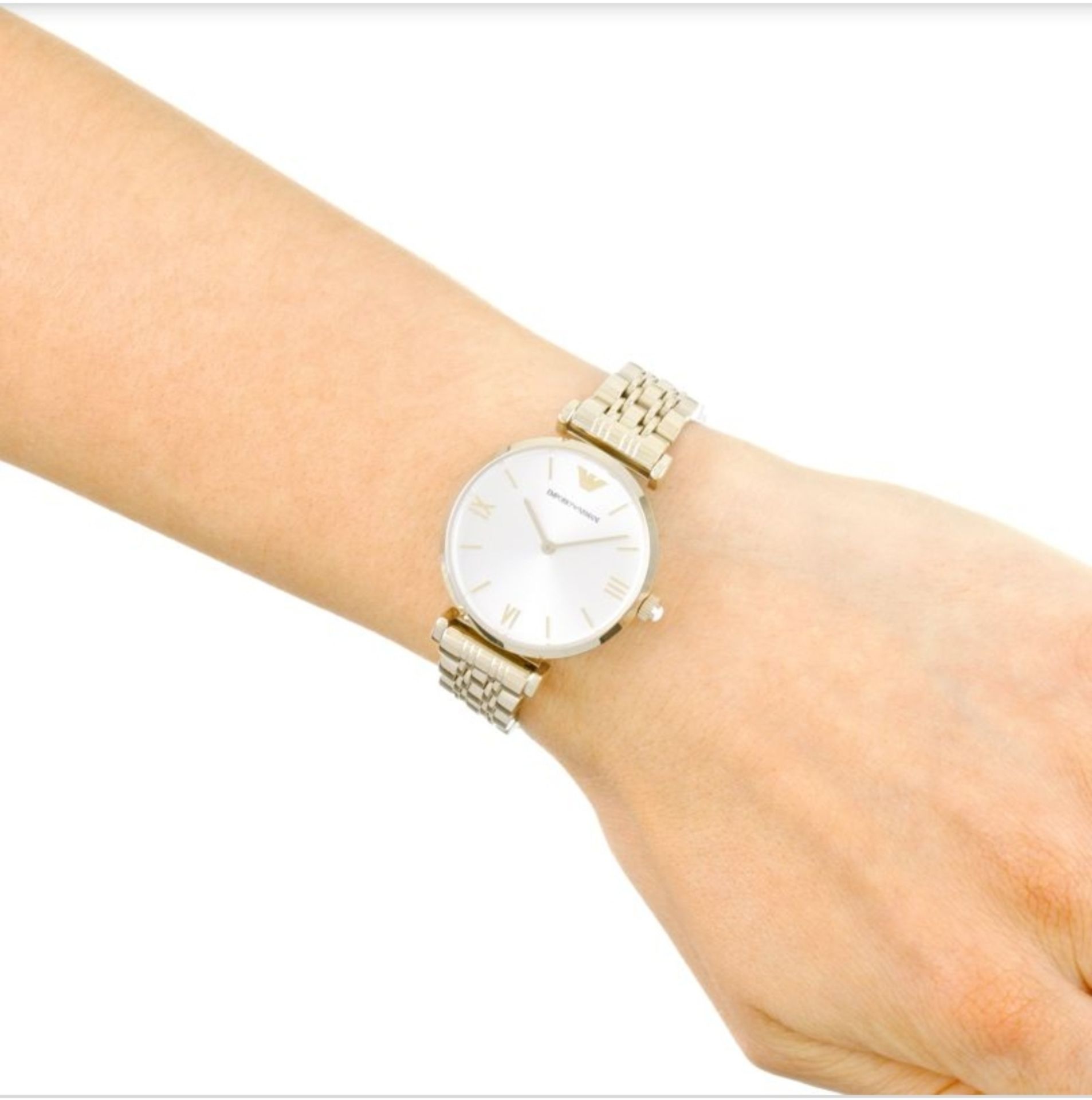 Emporio Armani AR1877 Ladies Gianni T-Bar Gold Tone Bracelet Designer Quartz Watch - Image 5 of 8