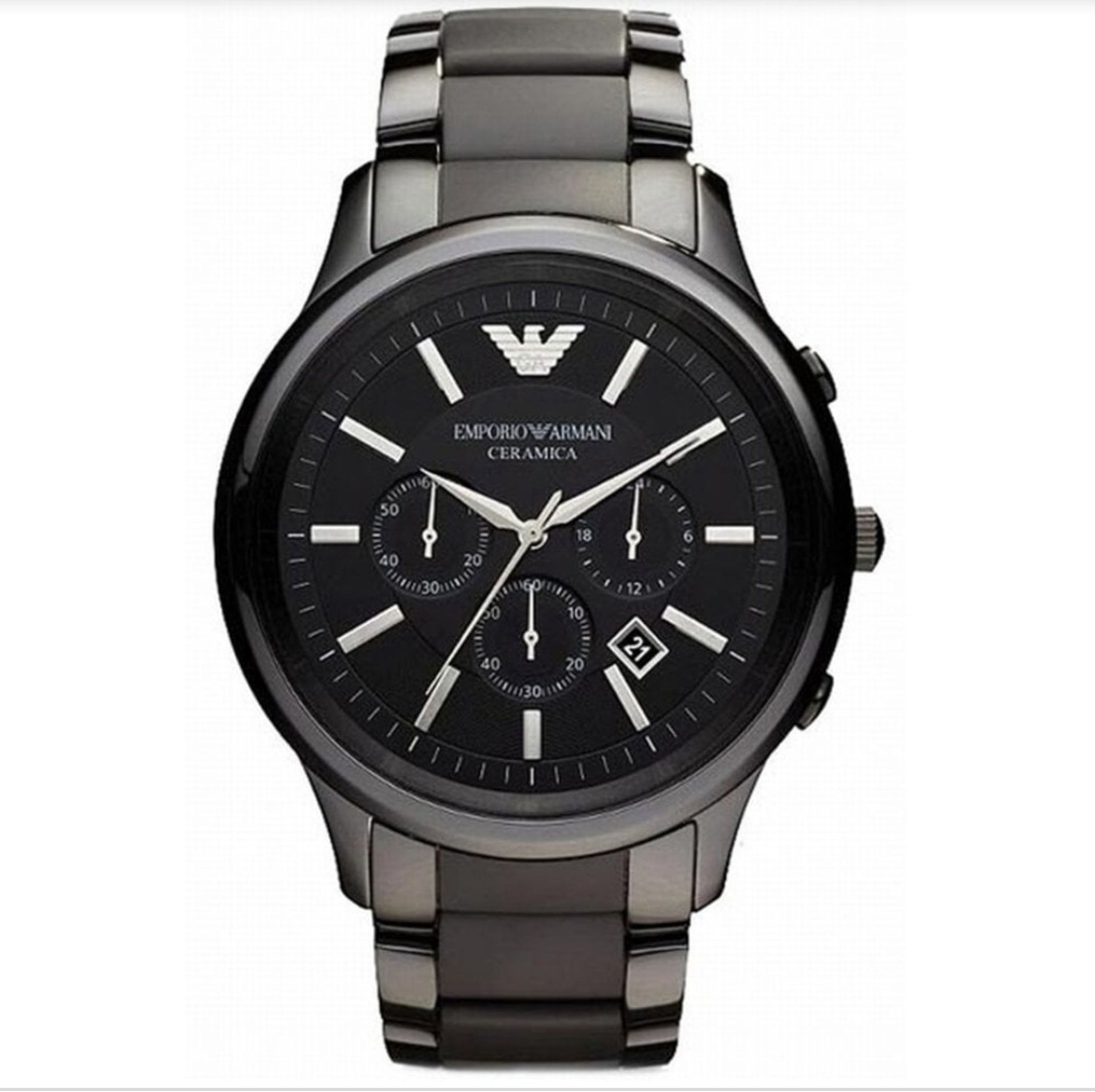 Emporio Armani AR1451 Men's Ceramica Black Ceramic Bracelet Quartz Chronograph Watch