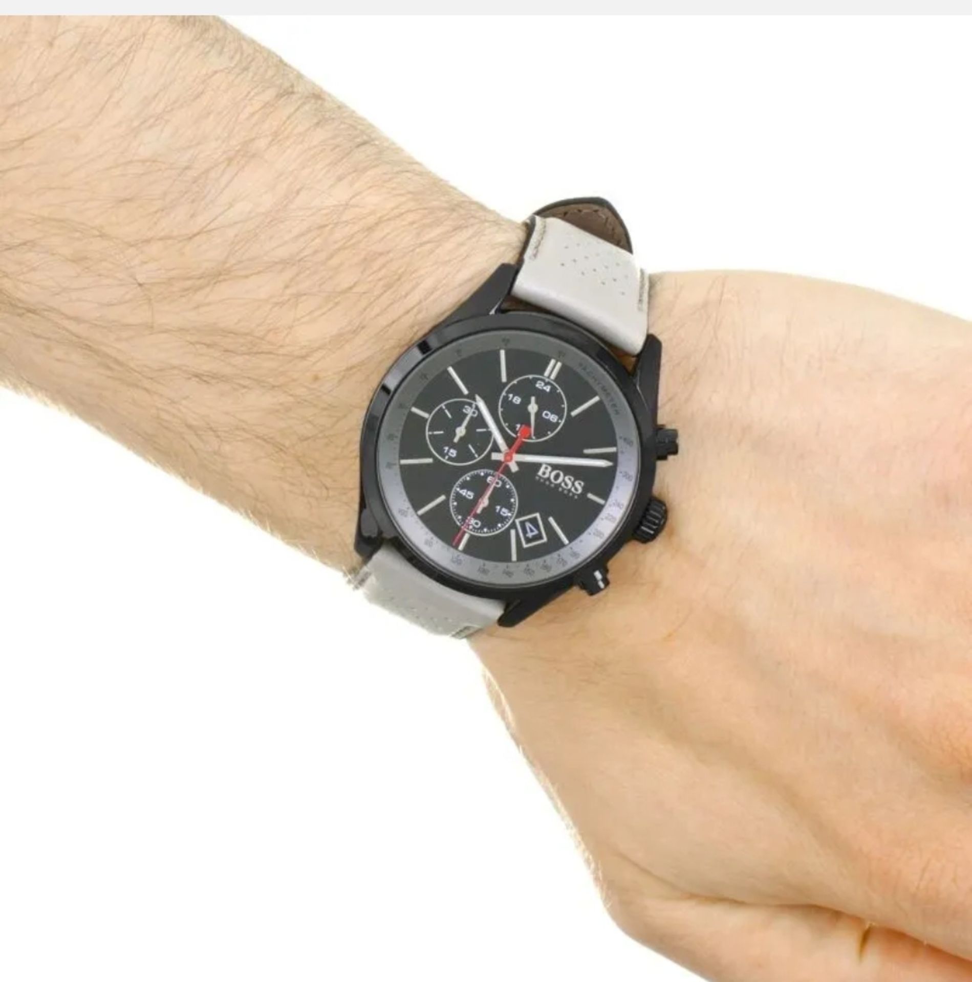 Hugo Boss 1513562 Men's Grand Prix Leather Strap Quartz Chronograph watch - Image 4 of 6