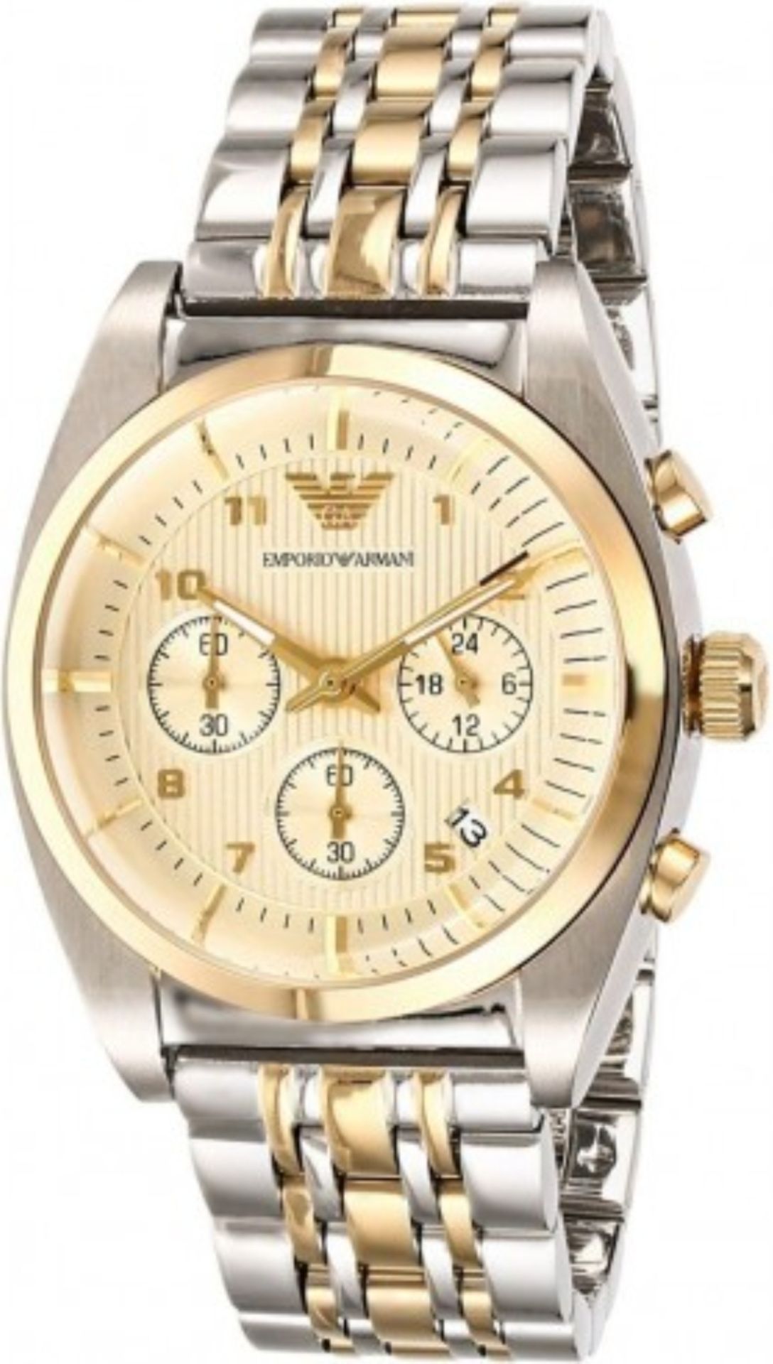 Emporio Armani AR0396 Men's Two Tone Gold & Silver Quartz Chronograph Watch - Image 3 of 7
