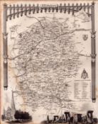 Wiltshire Steel Engraved Victorian Thomas Moule Map.