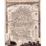 Wiltshire Steel Engraved Victorian Thomas Moule Map.