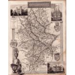 Staffordshire Steel Engraved Victorian Thomas Moule Map.