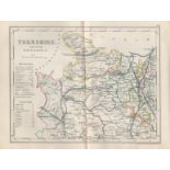 Yorkshire Part of The North Riding 1850 Antique Steel Engraved Map .