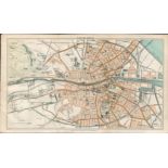 Plan of Dublin Streets & Districts Antique Coloured Map.