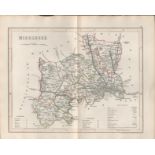 Middlesex 1850 Antique Steel Engraved Map Thomas Dugdale.