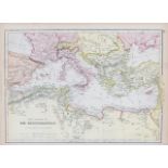 The Shores of The Mediterranean Victorian 1882 Blackie Map.