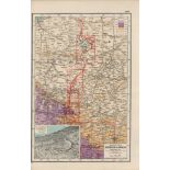 WW1 Western Front Dixmude to Arras Coloured Antique Map 1922.